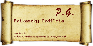 Prikaszky Grácia névjegykártya